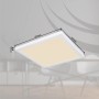 Quadratische, weiße LED-Deckenleuchte Lasse von Globo, 291x291x17 mm, mit einstellbaren Weißtönen.
