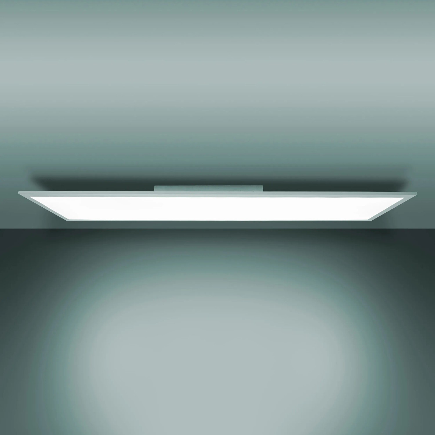 Weiße, dimmbare LED-Deckenleuchte Nico von Näve, 119,5 cm, mit Fernbedienung für wechselbare Lichttemperatur.