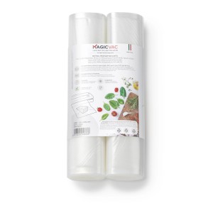 Magic Vac Vakuumierrollen, 2er-Pack. 30cm x 600cm, für längere Frische Ihrer Lebensmittel.