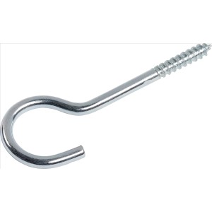 Verzinkter LUX Schraubhaken, gebogen, 3,3 x 50 mm, 5er-Set, für Deckenhaken und Befestigungen.