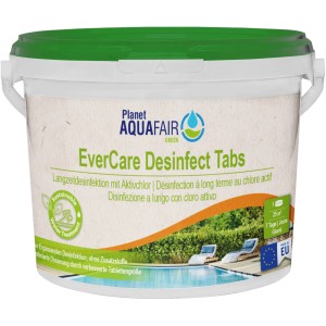 Planet Aquafair Desinfect Tabs Evercare 2,5kg im Eimer für die Pool Desinfektion.