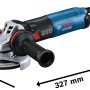 Bosch Professional GWS 17-125 SB Winkelschleifer mit Zusatzhandgriff und Schleifscheibe.
