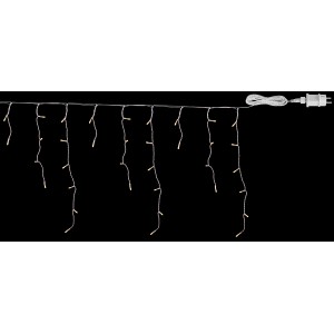 Weiße Globo Lichterkette aus Kunststoff, 1,20 m lang, mit LED-Stripes für Außenwandleuchten.