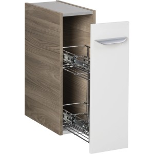 Fackelmann Bad-Hängeschrank Luxor in Steinesche, 20 cm breit, mit Auszug und weißer Tür. Ideal für kleine Bäder.