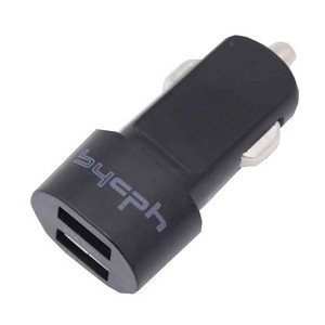 Schwarzes USB-Kfz-Ladegerät mit 3,1 A und zwei USB-Anschlüssen zum Laden von Handys und Tablets.