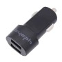 Schwarzes USB-Kfz-Ladegerät mit 3,1 A und zwei USB-Anschlüssen zum Laden von Handys und Tablets.