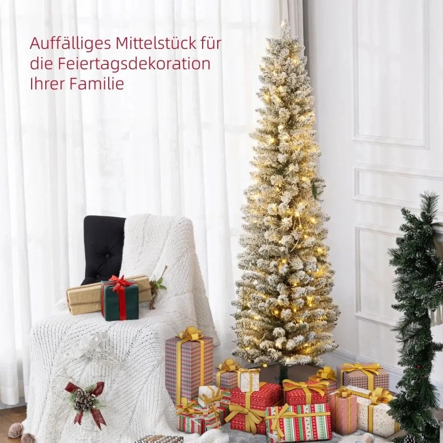 HOMCOM Künstlicher Weihnachtsbaum 180 cm mit 150 LED-Lichtern kaufen bei OBI