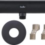 baliv Thermostat-Duscharmatur DU-2061, Schwarz-Matt, mit S-Anschlüssen und Rosetten.