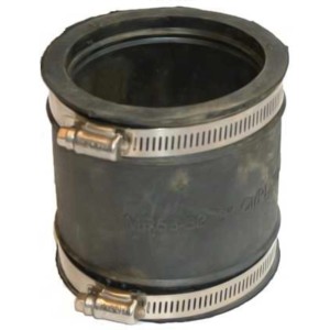 Marley HT-Rohrverbinder DN 42-50 aus EPDM mit Edelstahl-Spannverbinder für Abwasserleitungen.