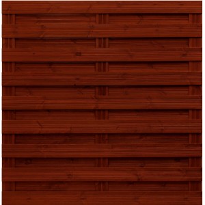 Braunes Sichtschutzzaun-Element Goch, 180x180 cm, aus lasiertem Holz für den Garten.