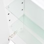 Innenansicht: Posseik Spiegelschrank 60 cm in Beton-Optik mit Glasböden.