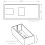 Technische Zeichnung der weißen Ottofond Nixe Rechteck-Badewanne 170 cm mit Maßen.