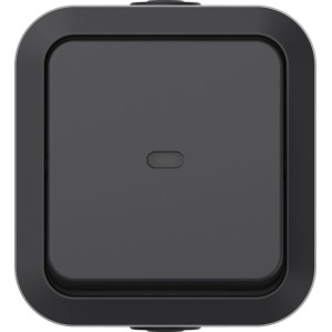 Aufputz Kontroll-Wechselschalter Aqua Pro, beleuchtet, in Grau-Anthrazit für Feuchträume.