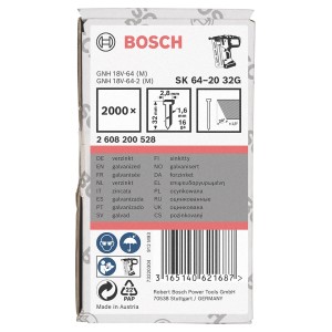 Bosch Stauchkopfnägel SK64-20, 32mm, verzinkt, 2000 Stück, für Tacker-Zubehör.