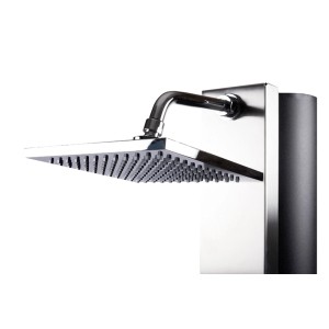 Chemoform Solardusche Elegance 40l mit quadratischem Duschkopf aus Chrom.