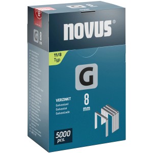 Novus Flachdrahtklammern G 11, 8 mm, 5000 Stück im blauen Karton. Zubehör für Tacker.