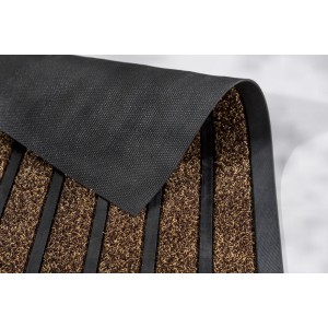 Braune Astra Türmatte Scraper Line, 45x75 cm, mit Rillenstruktur und rutschfester Rückseite.