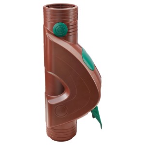 Garantia Fallrohrfilter Rainus DN 80/100, braun, mit Filtereinsatz für Regentonnen.