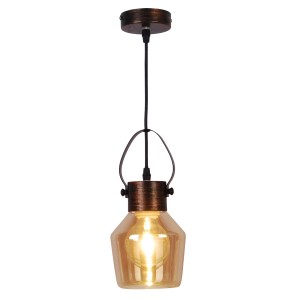 Näve Pendelleuchte Alex mit gelbem Glas im Vintage-Stil.