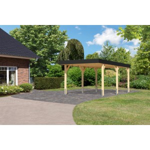 Karibu Einzelcarport Leimholz 1 Naturbelassen 246,5 x 288 x 462 cm