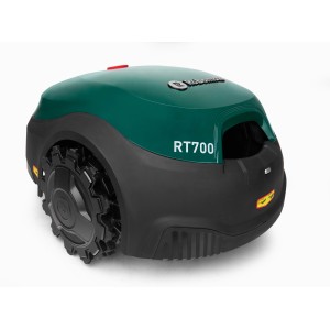 Robomow RT700 Mähroboter für bis zu 700 m² Rasenfläche, mit grobstolligen Rädern für jedes Gelände.