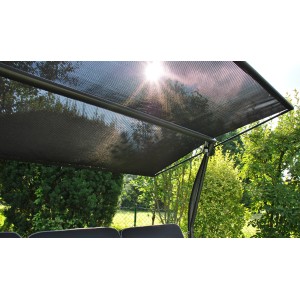 Angerer Hollywoodschaukel Drift Smart Stone, 3-Sitzer mit Liegefunktion und Sonnendach.