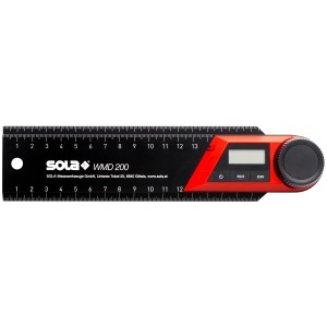 Sola Digitaler Winkelmesser WMD 200: Präzises Messwerkzeug mit LCD-Display und rotem Gehäuse.