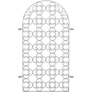 Feuerverzinktes Eleo Rankgitter Rosa, 200x110cm, für Pavillons, mit romantischem Muster.