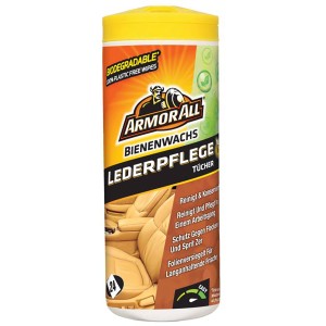 Armor All Lederpflege-Tücher, 24 Stück, für die Autopflege. Reinigt und pflegt Leder.