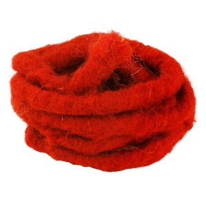 Rote Videx Woll-Filzkordel mit Draht, gewickelt, ca. 1,5 cm dick, für Deko und Basteln.