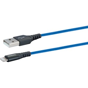Blaues Apple Lightning Sync & Ladekabel (1,2m) mit USB und Lightning Anschluss für iPhone, iPad und iPod.