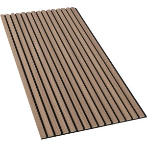Akustikpaneel Wandverkleidung Walnuss MDF Natur Akustikfilz Schwarz 119,8 cm