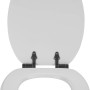 Weißer baliv WC-Sitz Coldai mit Absenkautomatik und MDF-Holzkern, geöffnet.