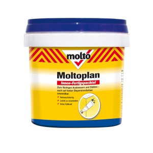 Eimer Molto Innen-Fertigspachtel Moltoplan, 1 kg, gebrauchsfertig für Wand- und Deckenflächen.