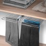 Emuca Ausziehbarer Hosenbügel 11 Stangen Vollauszüge Stahl Titanium_3