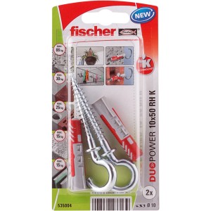 Fischer DuoPower Universaldübel mit Rundhaken, 10x50 mm, für sichere Befestigungen.
