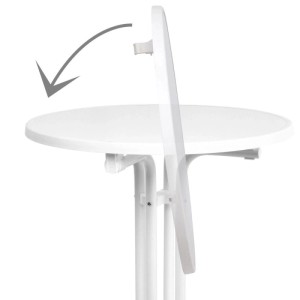 Weißer Beautissu Bistroni Bistrotisch (Ø60xH70cm) mit Klappfunktion.