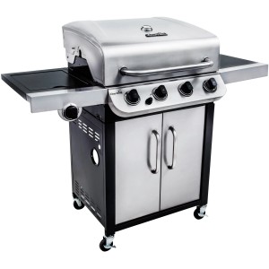 Char-Broil Gasgrill Convective 440 S mit 4 Brennern, Seitenkocher und Edelstahl-Design.