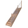Treppe Mykonos Pro Eiche Ger. 80cm Setzstufe Holz-Edelstahl-Geländer Weiß R FSC®
