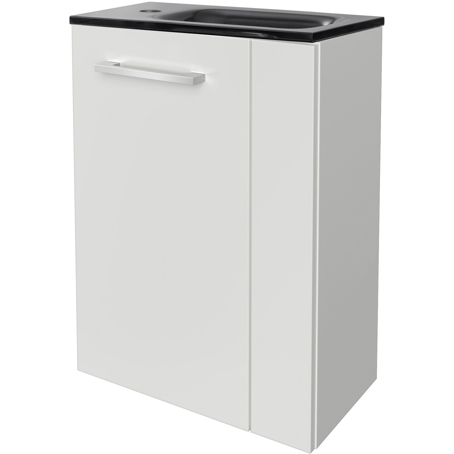 Fackelmann Waschbeckenunterschrank SBC, weiß, 44 cm breit. Badezimmermöbel mit Stauraum.