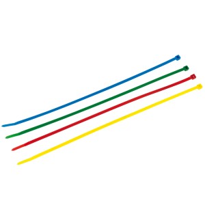 REV Ritter Kabelbinder, 100 farbige Kabelbinder (blau, grün, rot, gelb), 300x4,8mm.