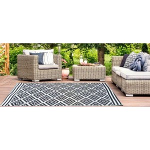 Jet-Line Outdoor Teppich AUSTIN Schwarz 150 x 240 cm Kunststoffteppich Balkon Terrasse