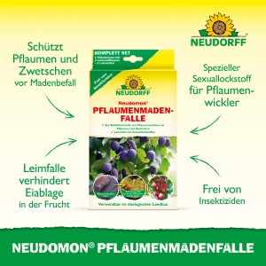 Neudorff Neudomon Pflaumenmadenfalle, Komplettset zur biologischen Schädlingsbekämpfung von Pflaumenwicklern.