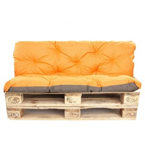Setgarden Enkel Set Palettenkissen 120x60x60cm Sitzkissen + Rückenkissen 1tlg Orange