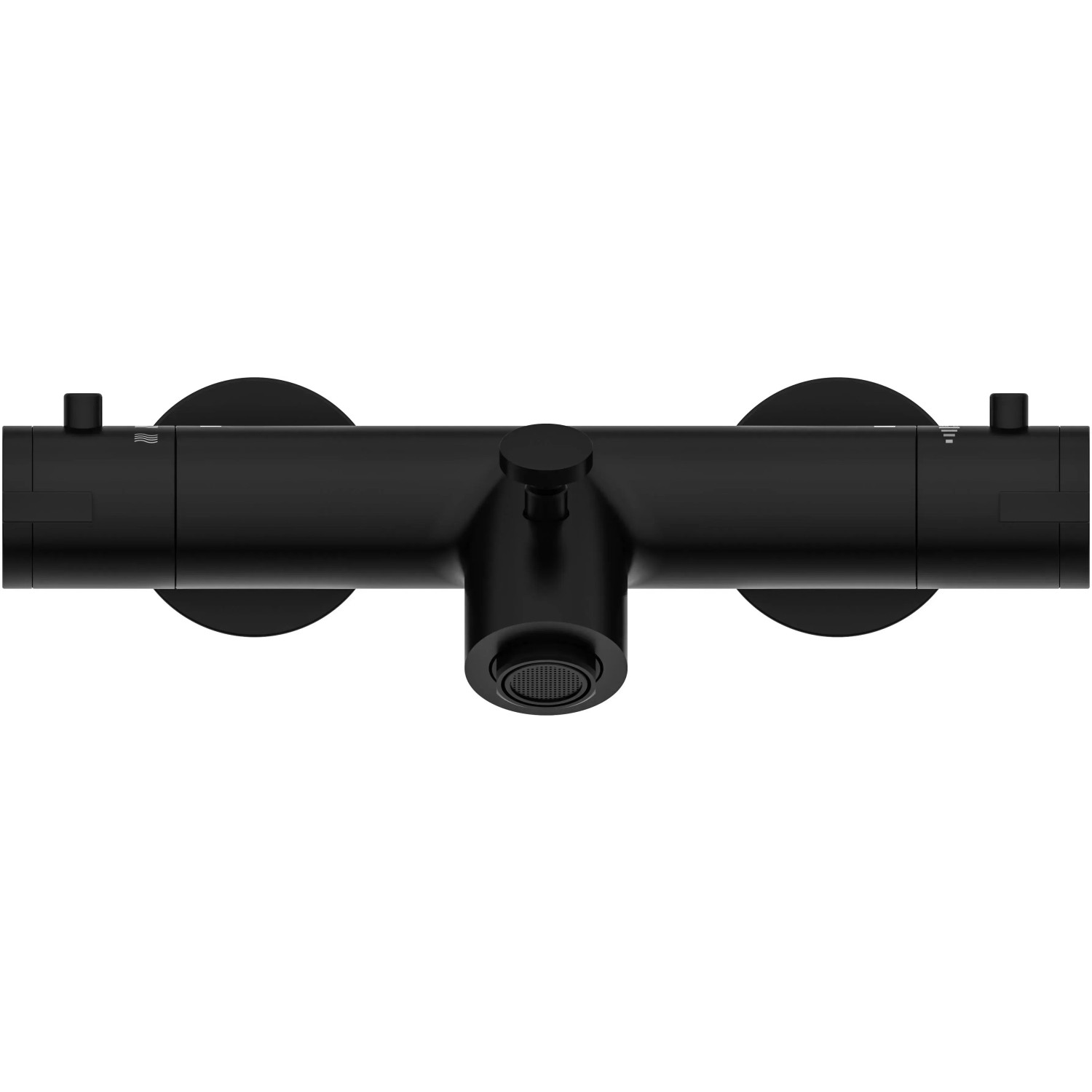 Schütte Thermostat Badewannenarmatur London, Schwarz Matt, Aufsicht.