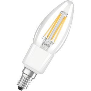 Ledvance Smart+ Bluetooth LED-Lampe in Kerzenform, E14, 4W, klares Filament für smarte Beleuchtung.