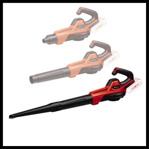 Einhell Akku-Laubbläser GE-UB 18/250 Li E-Solo mit drei Blasrohr-Varianten.