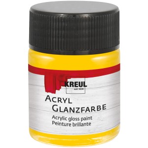 Kreul Acrylfarbe Glänzend Sonnengelb, 50ml, für Bastelarbeiten.