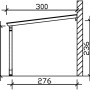 Technische Zeichnung: Skan Holz Carport Eifel, Maße 300x541 cm, Schiefergrau.