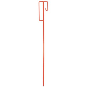 Rotes Schake Laterneneisen, 120 cm, aus lackiertem Rundstahl mit UVV-Bügel und Spitze.